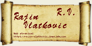 Rajin Vlatković vizit kartica
